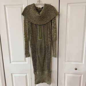 Byron Lars Beauty Mark Kapok knit hobble dress with removable cowl collar sz 6